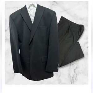 Haggar Black suit XL jacket and 38 waist 32 L pants